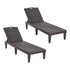 Livsip 2× Sun Loungers – Brown, 5‑Level Adjustable Backrest, 150kg Capacity