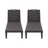 Livsip 2× Sun Loungers – Brown, 5‑Level Adjustable Backrest, 150kg Capacity