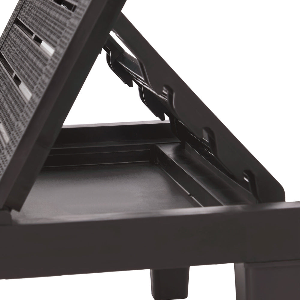 Livsip 2× Sun Loungers – Brown, 5‑Level Adjustable Backrest, 150kg Capacity