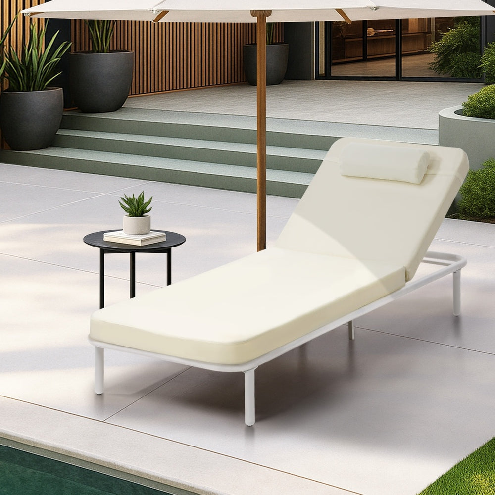 Livsip Sun Lounge Outdoor Patio Furniture Setting Beige