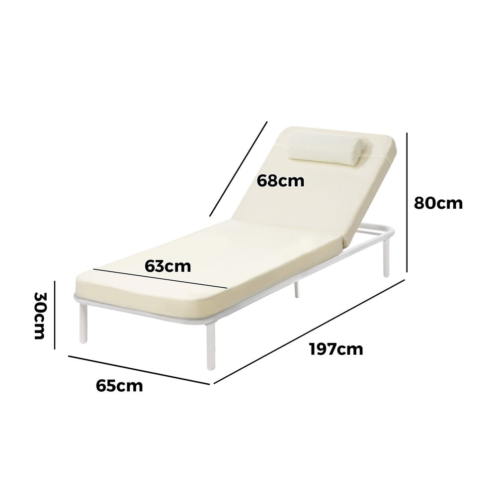 Livsip Sun Lounge Outdoor Patio Furniture Setting Beige