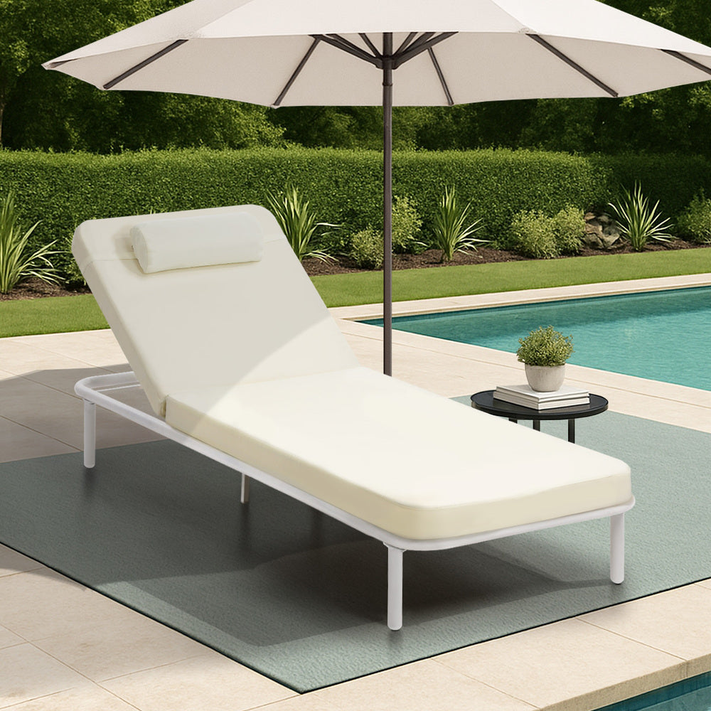 Livsip Sun Lounge Outdoor Patio Furniture Setting Beige