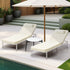 Livsip 3PCS Sun Lounge Outdoor Lounger Set Table Chairs Beige
