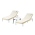 Livsip 3PCS Sun Lounge Outdoor Lounger Set Table Chairs Beige