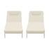 Livsip 3PCS Sun Lounge Outdoor Lounger Set Table Chairs Beige