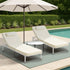 Livsip 3PCS Sun Lounge Outdoor Lounger Set Table Chairs Beige