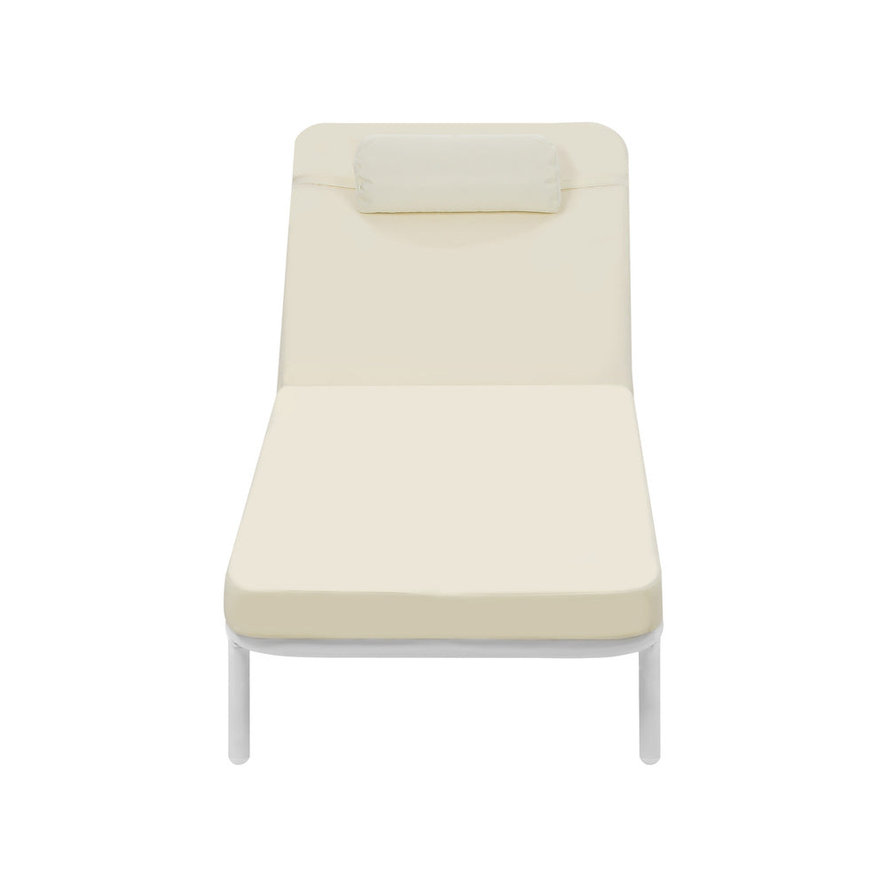 Livsip 2PCS Sun Lounge Outdoor Patio Furniture Setting Beige
