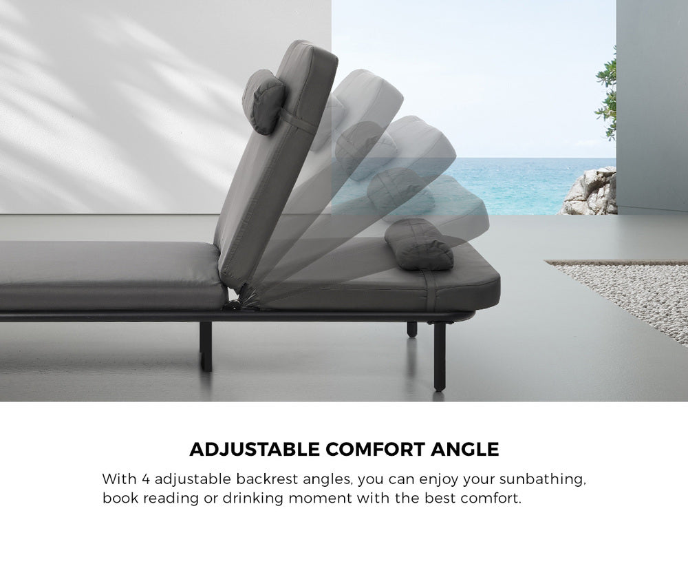 Livsip Sun Lounge Outdoor Patio Furniture Setting Grey
