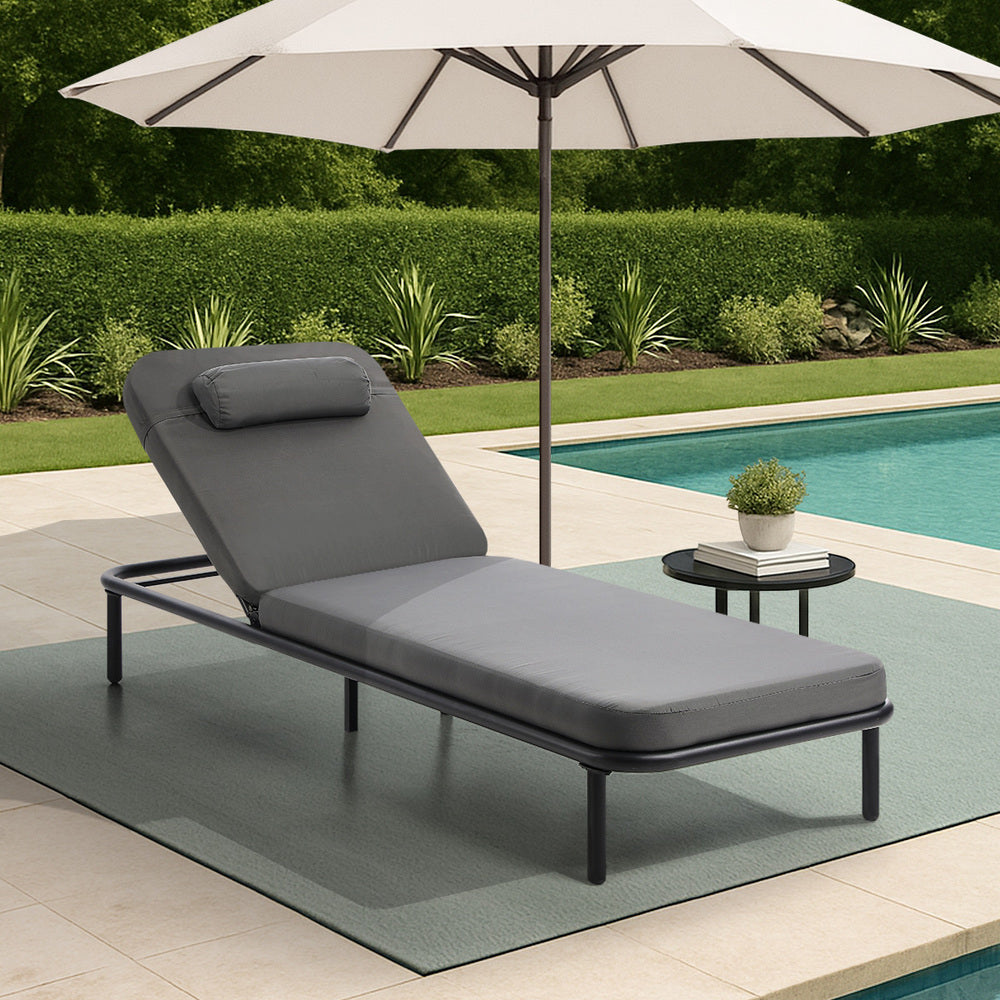 Livsip Sun Lounge Outdoor Patio Furniture Setting Grey