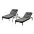 Livsip 3PCS Sun Lounge Outdoor Lounger Set Table Chairs Grey