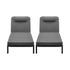 Livsip 3PCS Sun Lounge Outdoor Lounger Set Table Chairs Grey