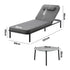 Livsip 3PCS Sun Lounge Outdoor Lounger Set Table Chairs Grey
