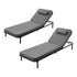 Livsip 2PCS Sun Lounge Outdoor Patio Furniture Setting Grey