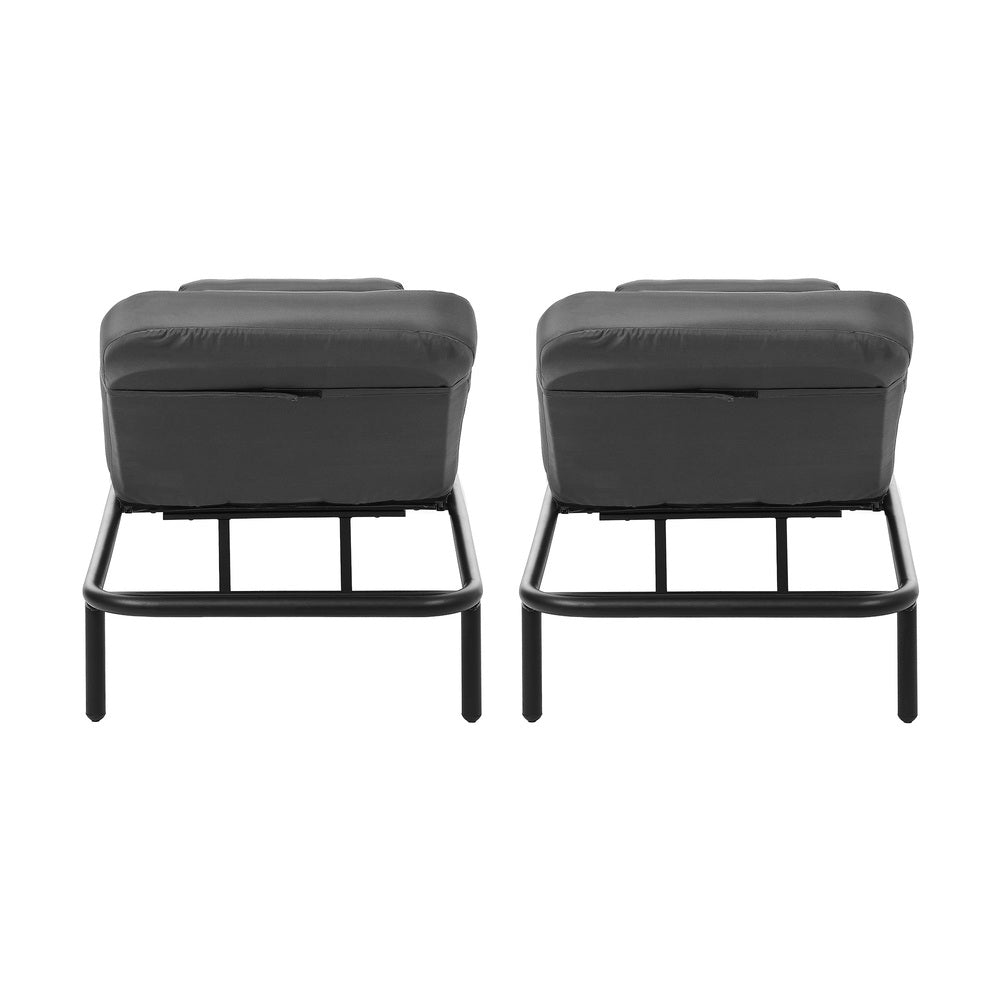 Livsip 2PCS Sun Lounge Outdoor Patio Furniture Setting Grey