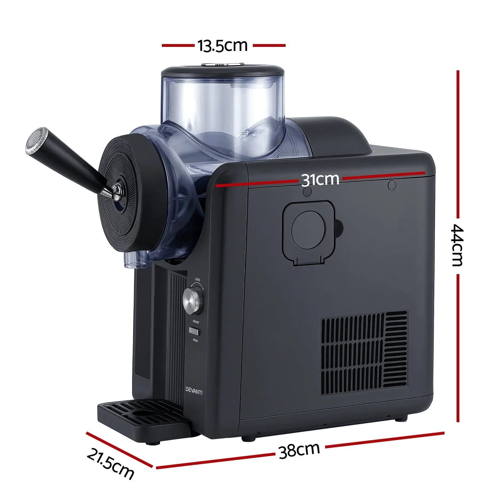2L Slushie Machine Ice Cream Maker Frozen Smoothies Milkshakes Black
