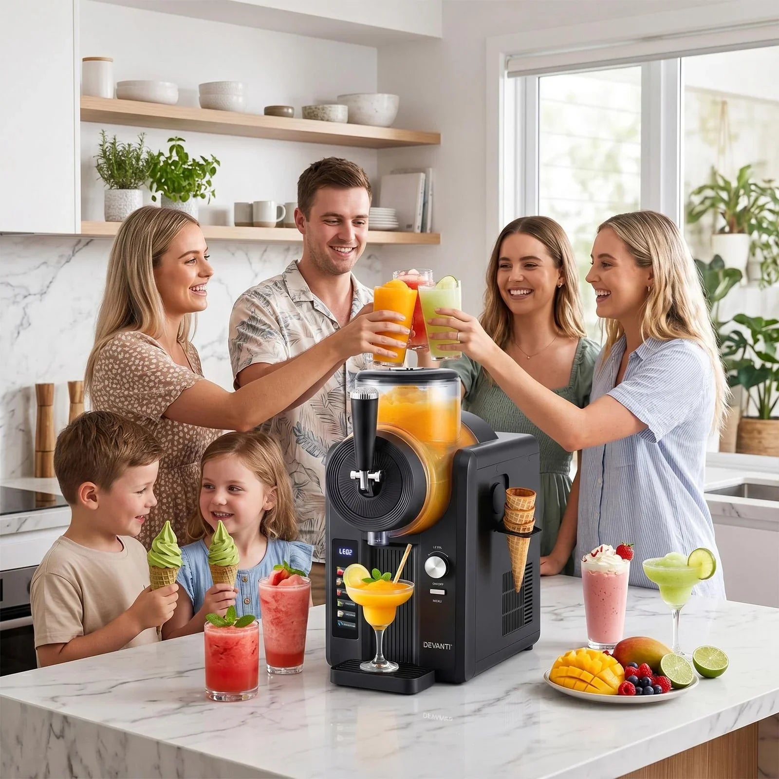 2L Slushie Machine Ice Cream Maker Frozen Smoothies Milkshakes Black