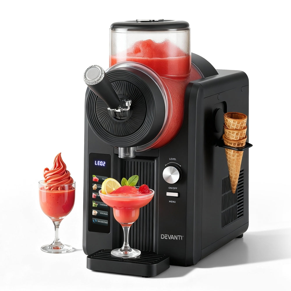 2L Slushie Machine Ice Cream Maker Frozen Smoothies Milkshakes Black
