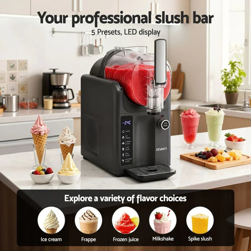 5in1 Slushie Machine Ice Cream Maker 2L Grey