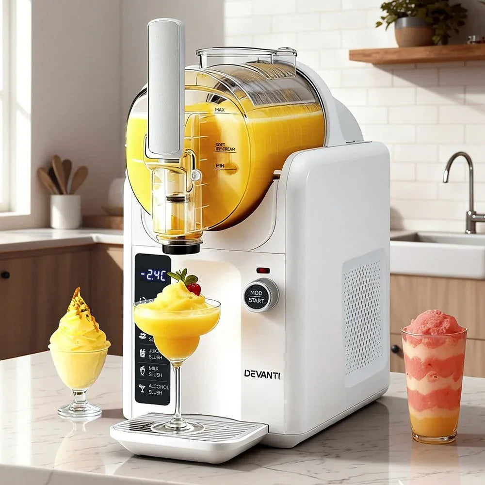 5in1 Slushie Machine Ice Cream Maker 2L White
