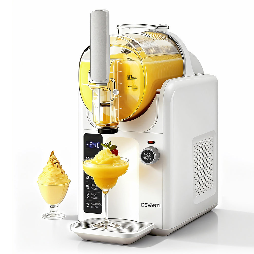 5in1 Slushie Machine Ice Cream Maker 2L White