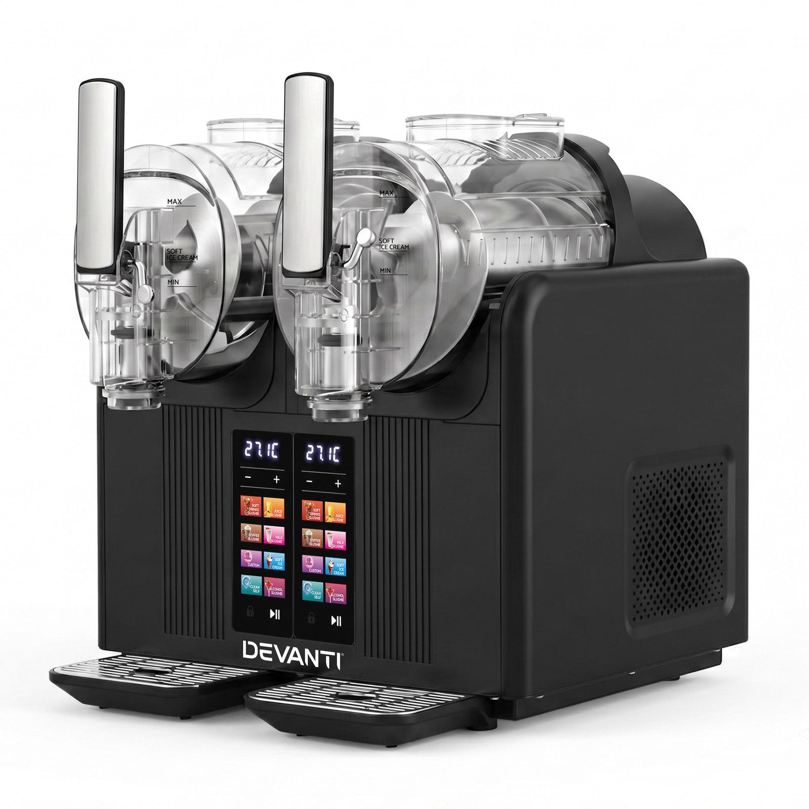 Devanti Slushie Machine 4L Dual Tanks Frozen Drink Ice Cream Maker