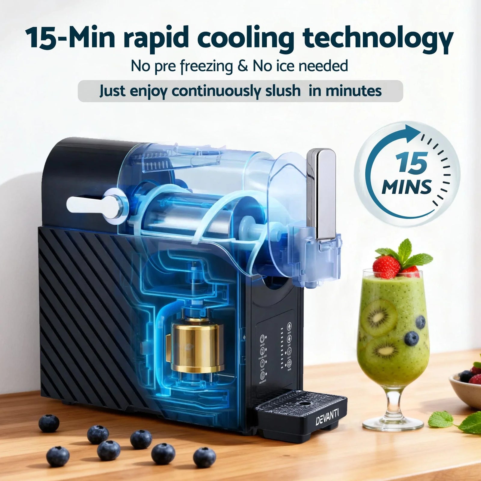 1.8L Slushie Machine Maker Frozen Smoothies Milkshakes Black