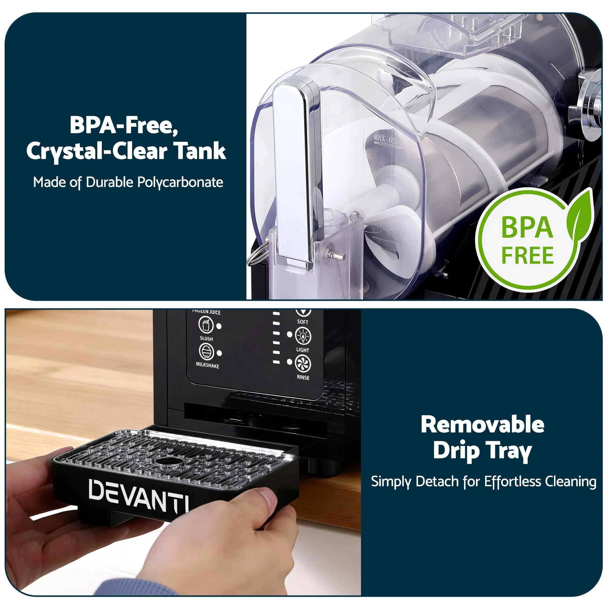 1.8L Slushie Machine Maker Frozen Smoothies Milkshakes Black