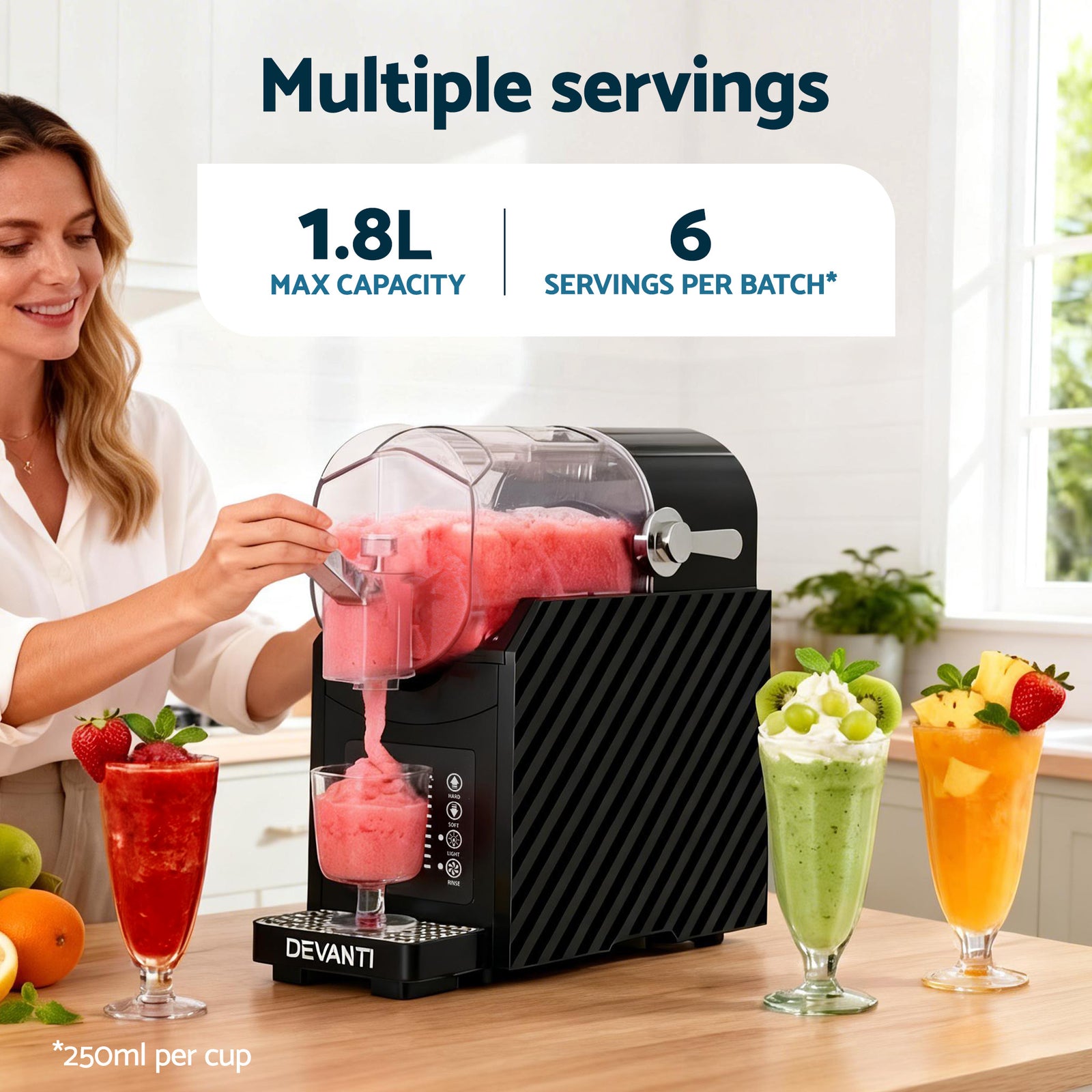 1.8L Slushie Machine Maker Frozen Smoothies Milkshakes Black