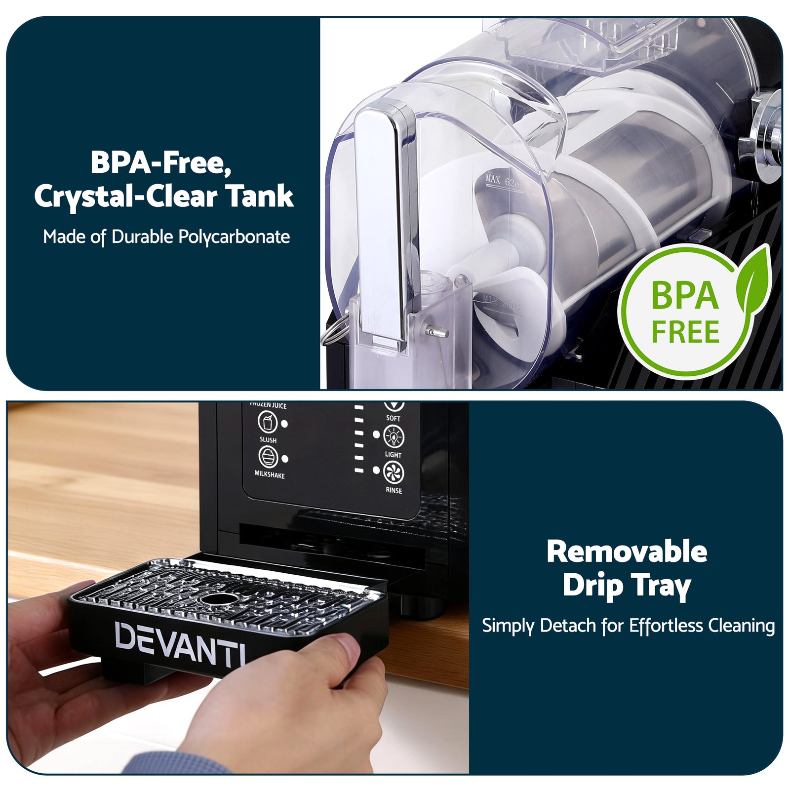 1.8L Slushie Machine Maker Frozen Smoothies Milkshakes Black