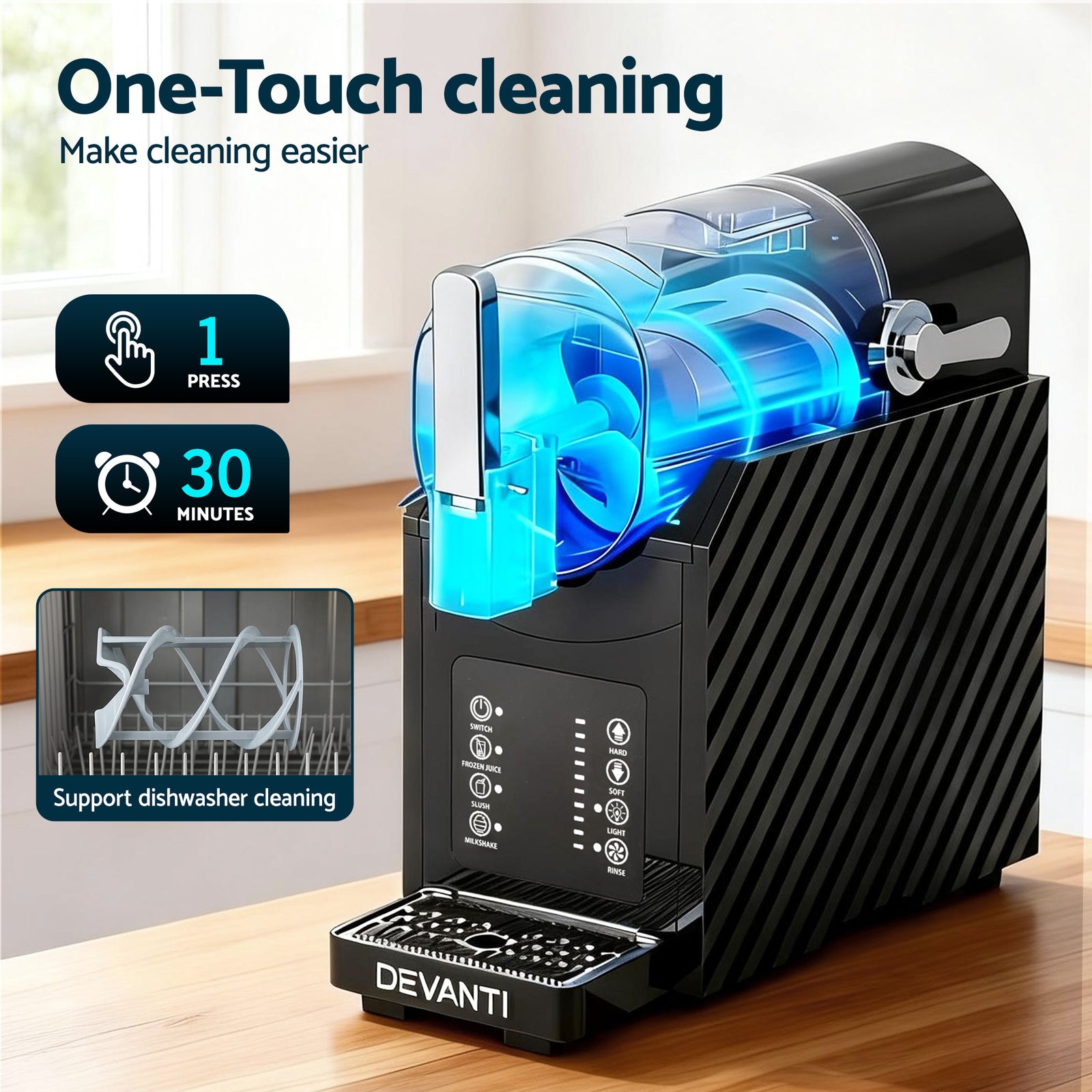 1.8L Slushie Machine Maker Frozen Smoothies Milkshakes Black