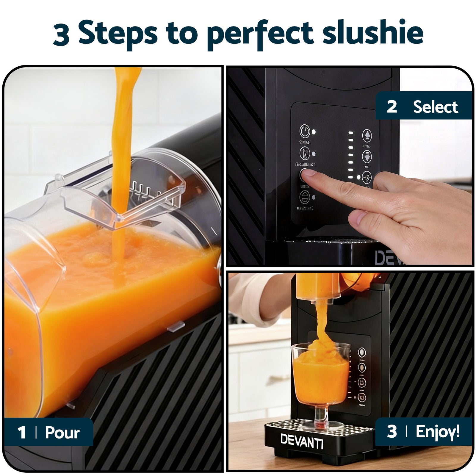 1.8L Slushie Machine Maker Frozen Smoothies Milkshakes Black