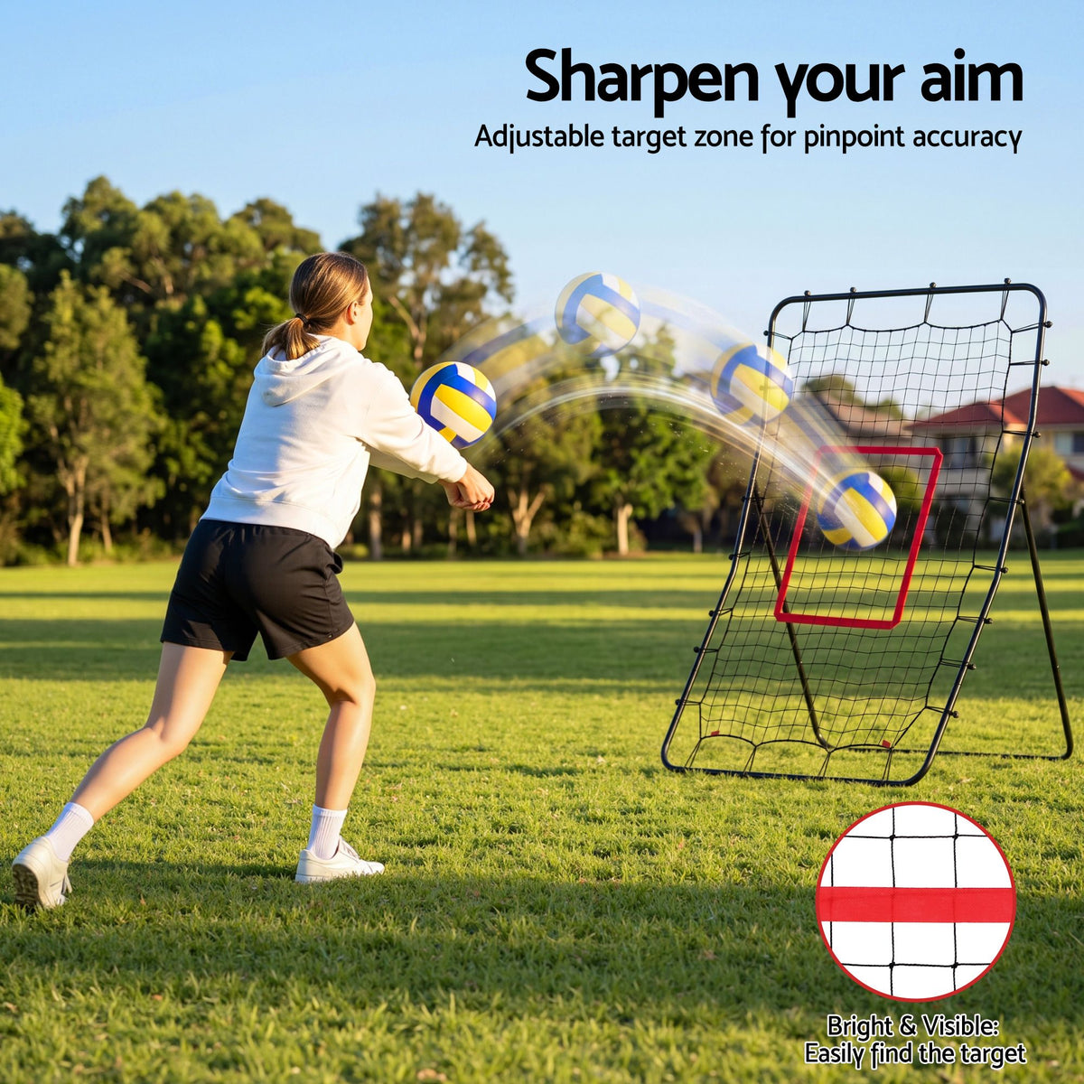 Everfit Baseball Rebounder Net Pitching Practice Target Screen Metal Frame 130cm