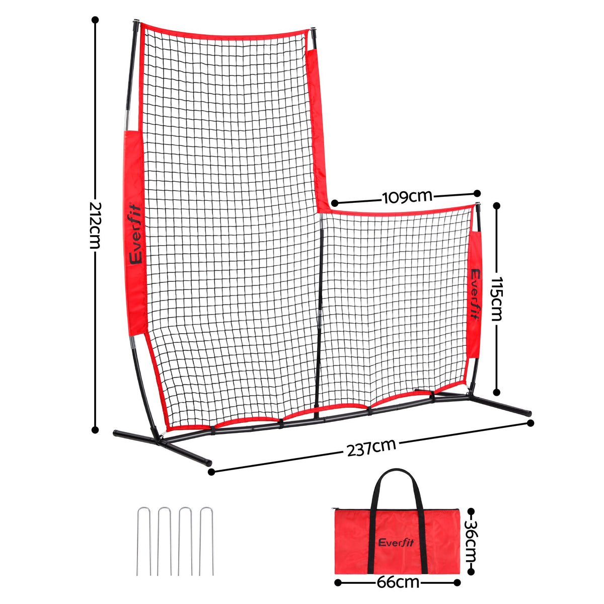 Baseball Pitching Net L Screen Softball Practice Portable Black