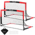 Everfit Pop Up Soccer Goal Nets Heavy Duty Portable Kids Training Set 2 Pcs Red