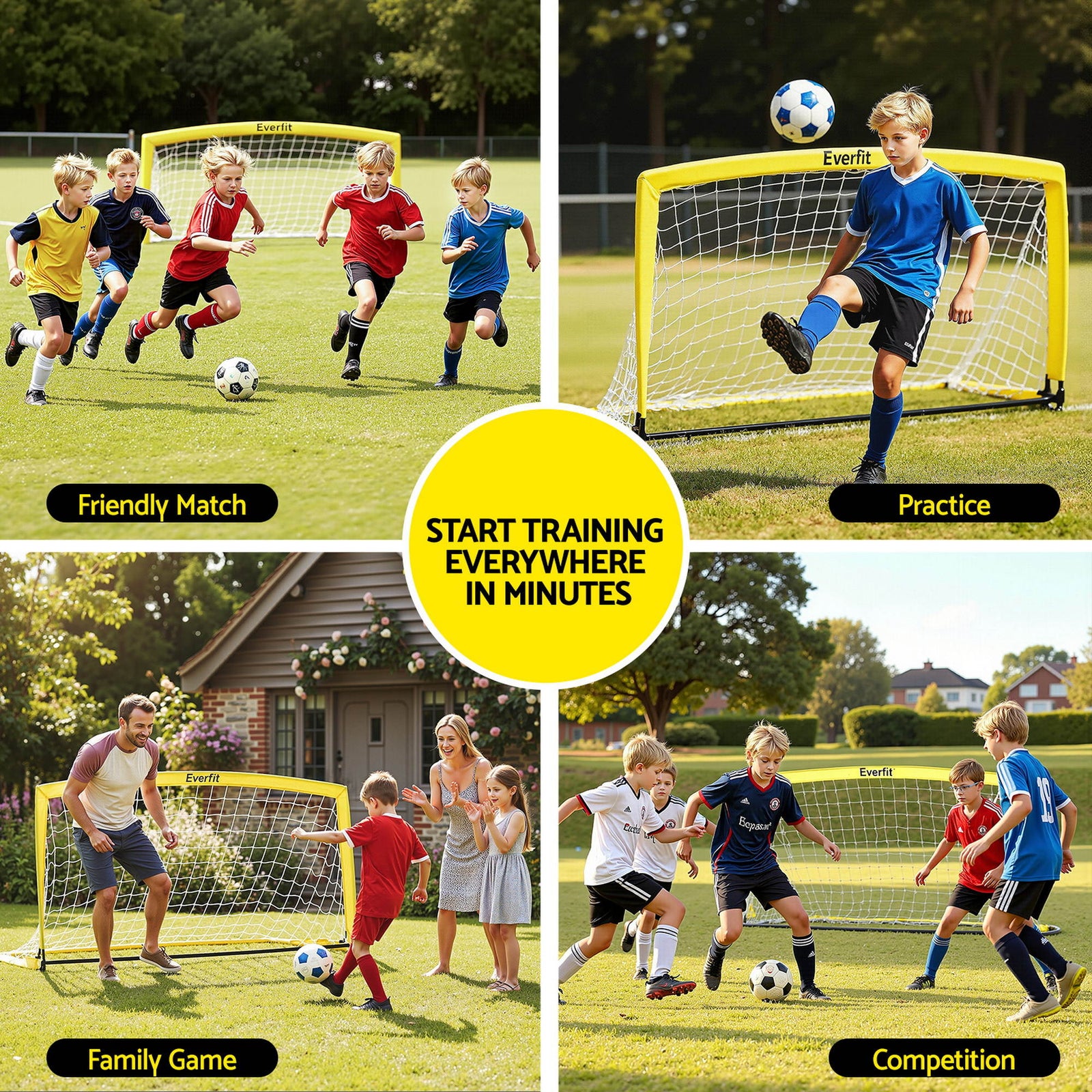 2m Football Soccer Net Portable Goal Net Rebounder Sports Training