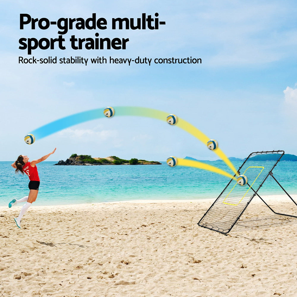 7ft 2.1M Volleyball Net Football Baseball Goal Netting with Frame Angle Adjustable Rebounder