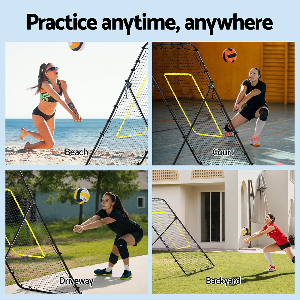 7ft 2.1M Volleyball Net Football Baseball Goal Netting with Frame Angle Adjustable Rebounder