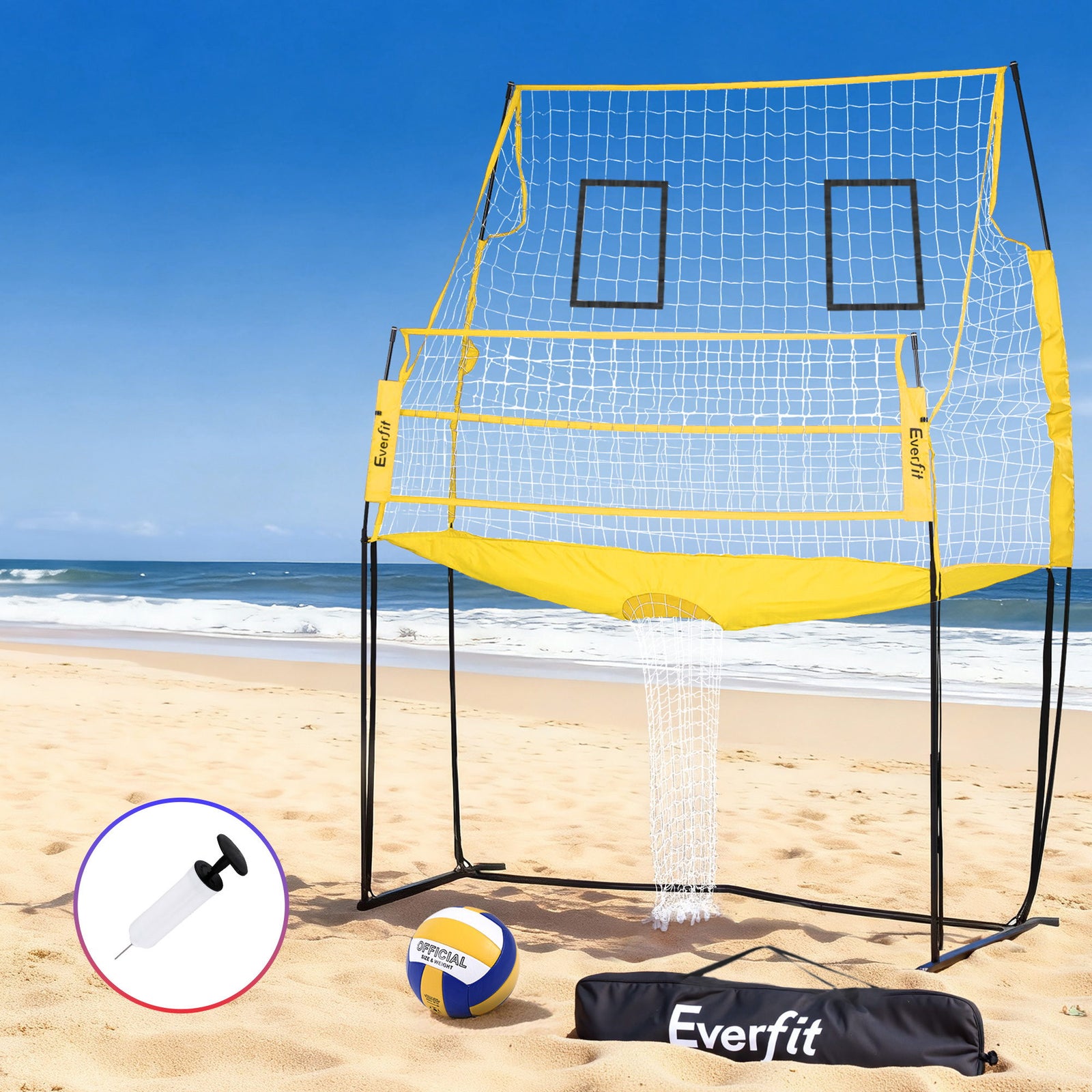 8ft Volleyball Net Free-standing Adjustable Height Portable with Ball and Bag