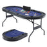 8 Player 1.8m Folding Poker Table and 300pcs Chips Set Portable Blue Set