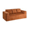 Oikiture 3‑Seater Chenille Sofa Brown – Compressed Box, Plush Padding, No Assembly