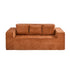 Oikiture 3‑Seater Chenille Sofa Brown – Compressed Box, Plush Padding, No Assembly