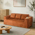 Oikiture 3‑Seater Chenille Sofa Brown – Compressed Box, Plush Padding, No Assembly