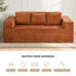 Oikiture 3‑Seater Chenille Sofa Brown – Compressed Box, Plush Padding, No Assembly