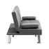 3 Seater Sofa Bed with Cup Holders Grey Fabric