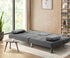 3 Seater Sofa Bed with Cup Holders Grey Fabric