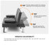 3 Seater Sofa Bed with Cup Holders Grey Fabric