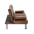 Sofa Bed Cup Holders Convertible Faux Leather Brown