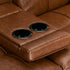 Sofa Bed Cup Holders Convertible Faux Leather Brown