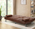 Sofa Bed Cup Holders Convertible Faux Leather Brown