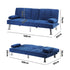 Oikiture Sofa Bed 3 Seater with Cup Holder Velvet Blue